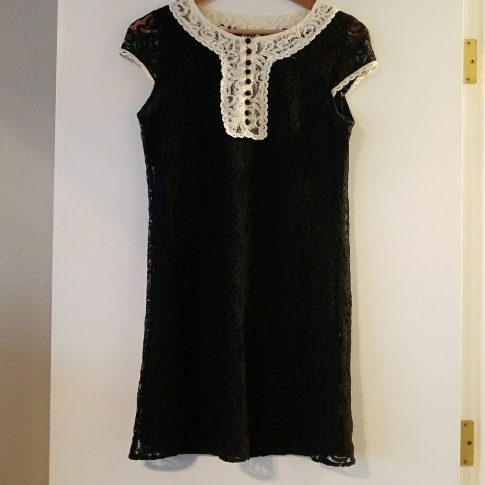 Little Black and Cream Lace Dress